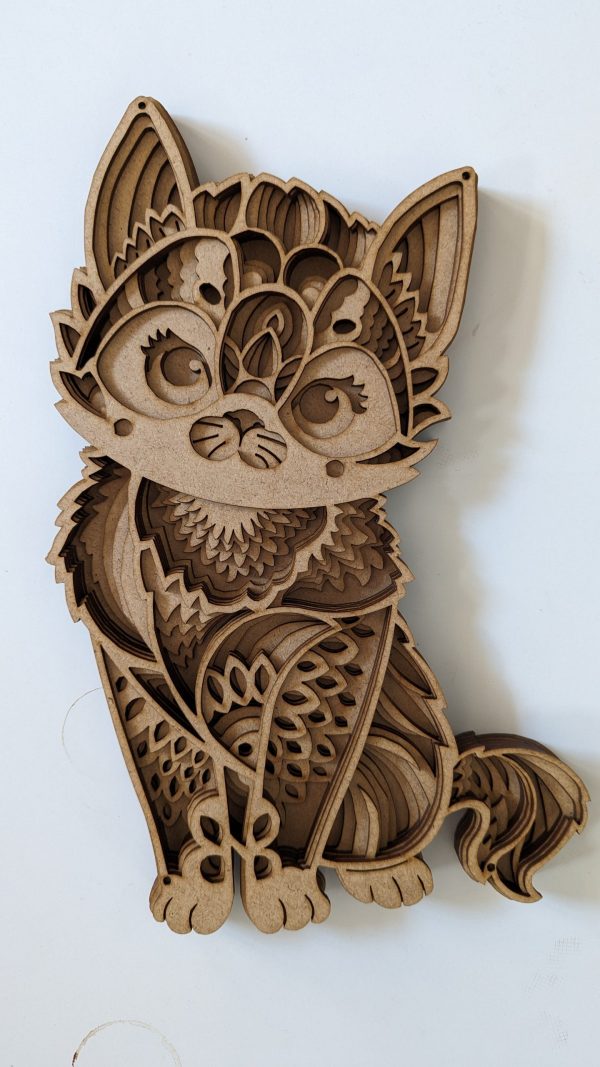 The Cat - Chat en MDF gravé et en relief – Image 4