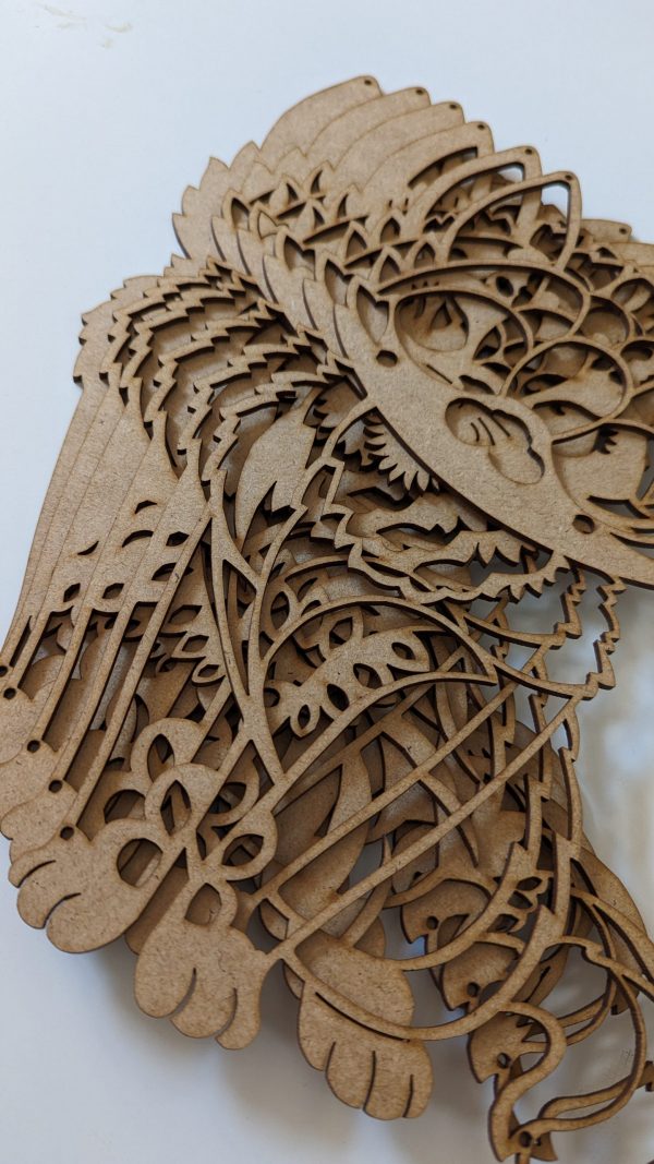 The Cat - Chat en MDF gravé et en relief – Image 3